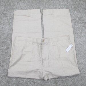 Concepts‎ Claiborne Pants NWT Mens 38x30 Beige Linen-Cotton Blend Fresh Canvas